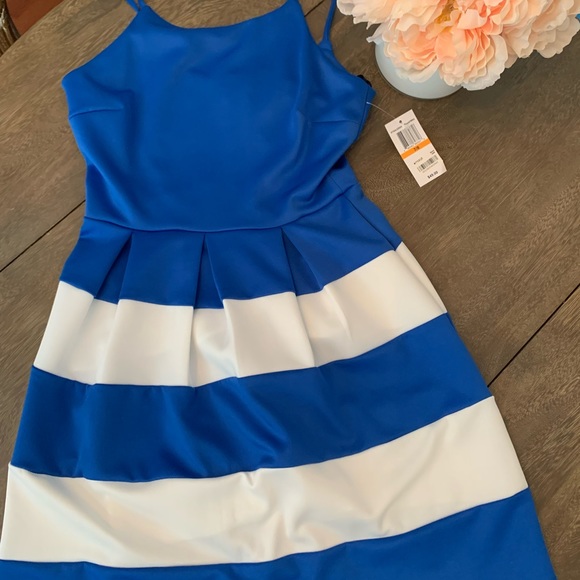 B Darlin Dress - New - Royal Blue and White - Size 7/8 - Picture 2 of 8